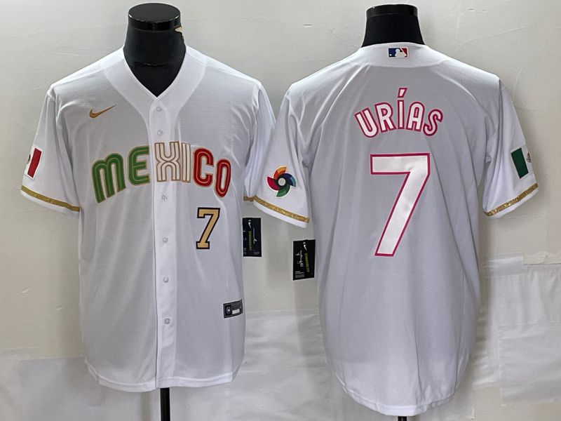 Men 2023 World Cub Mexico #7 Urias White Nike MLB Jersey style 6->more jerseys->MLB Jersey